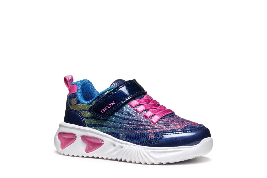 Geox Geox J Assister Girl J56E9B Blue / Multicolour Girls Trainer BLUE/MULTICOLOR Girls