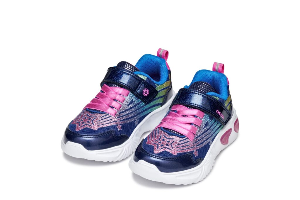 Geox Geox J Assister Girl J56E9B Blue / Multicolour Girls Trainer BLUE/MULTICOLOR Girls