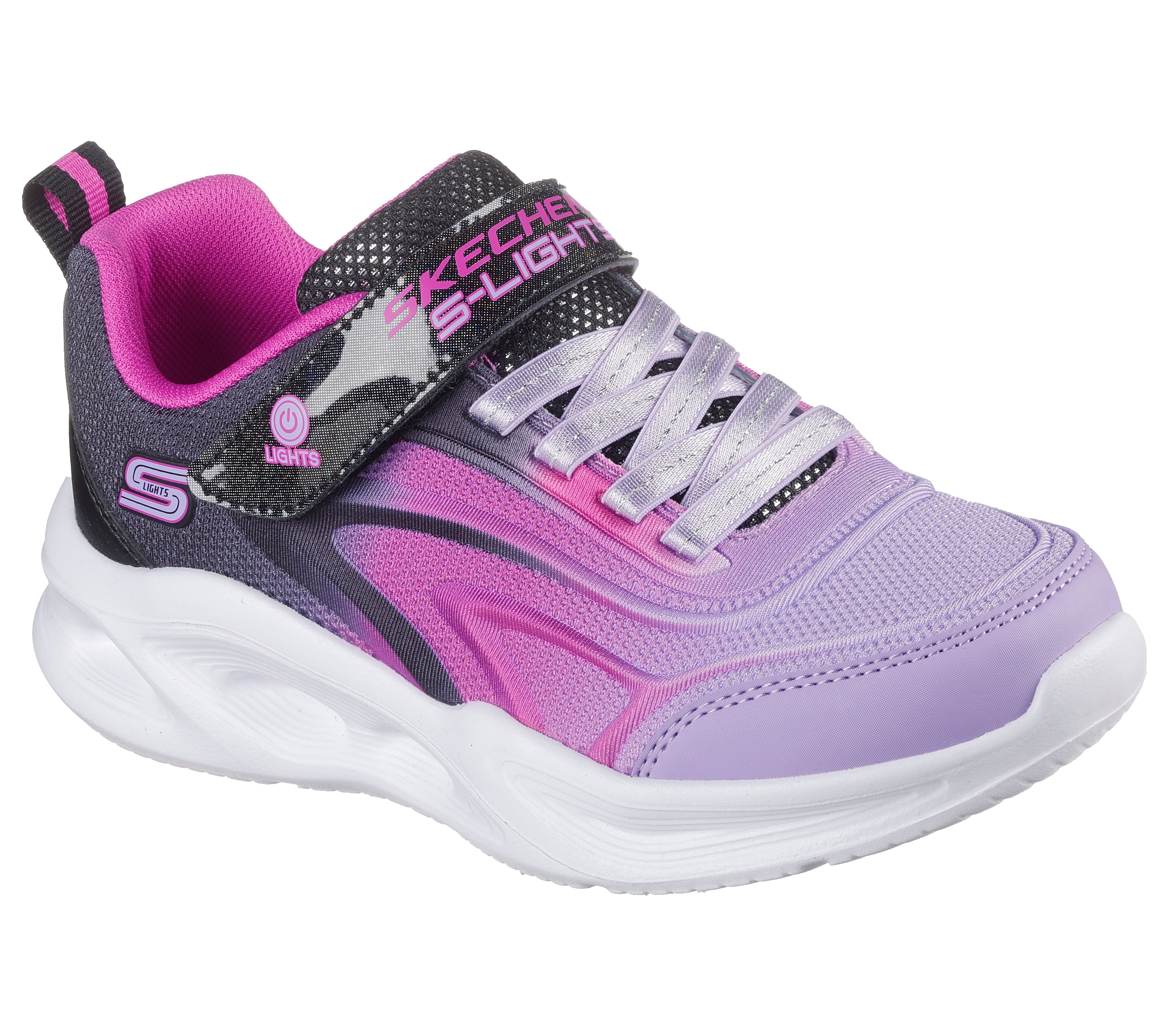 Skechers Skechers Sola Glow Colour Bright 303713L Girls Multi Lights Trainer BKMT Girls