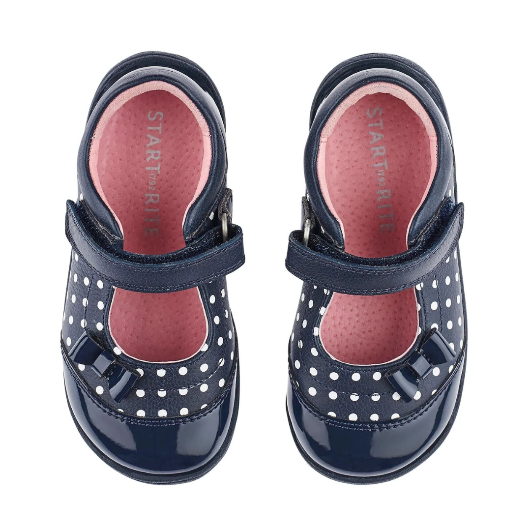 Start-Rite Start-Rite TWIZZLE E 1481_9 Navy Polka Dot Girls
