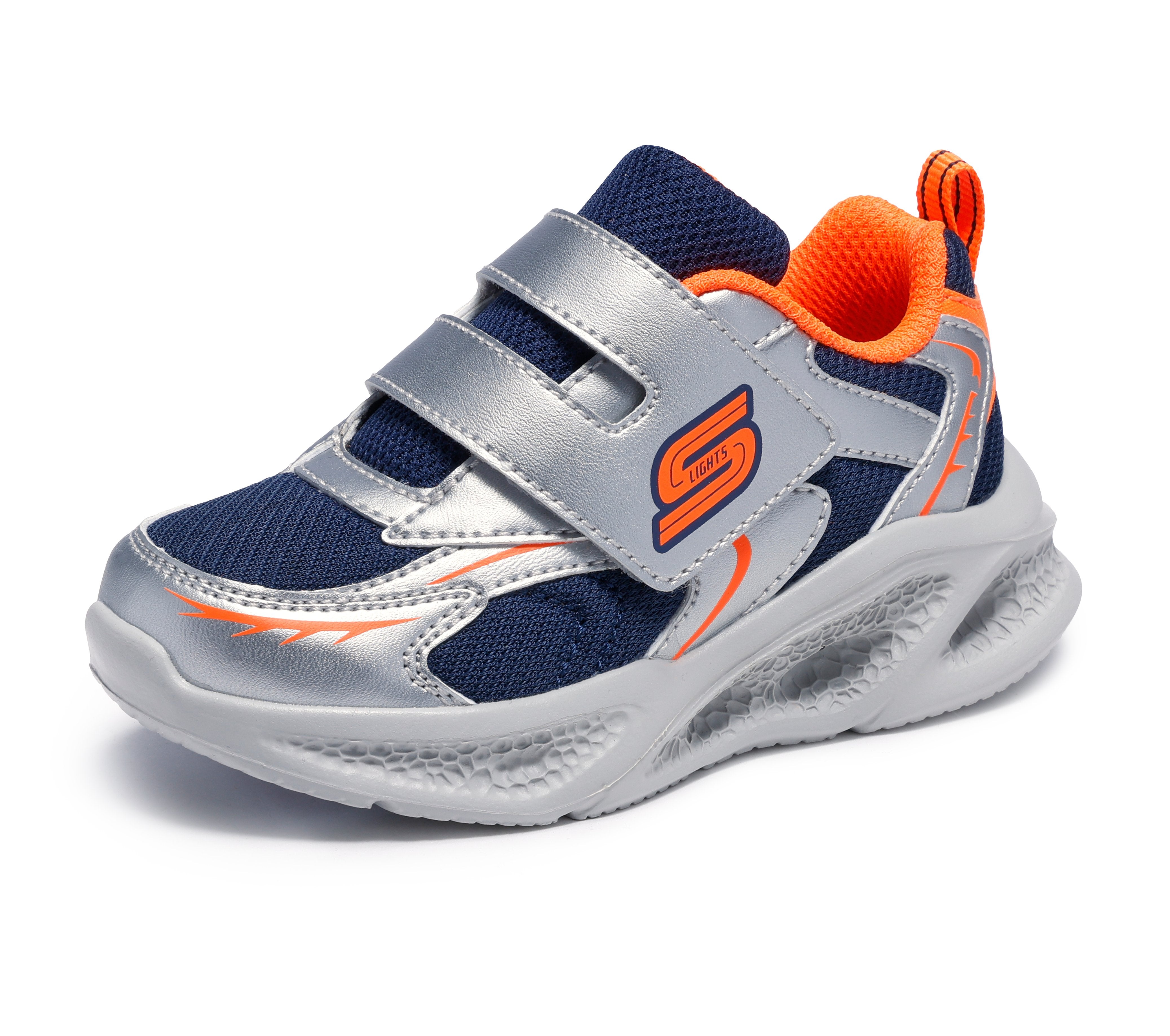 Skechers Skechers Meteor Lights 401498N Boys Silver Trainer SLOR Boys