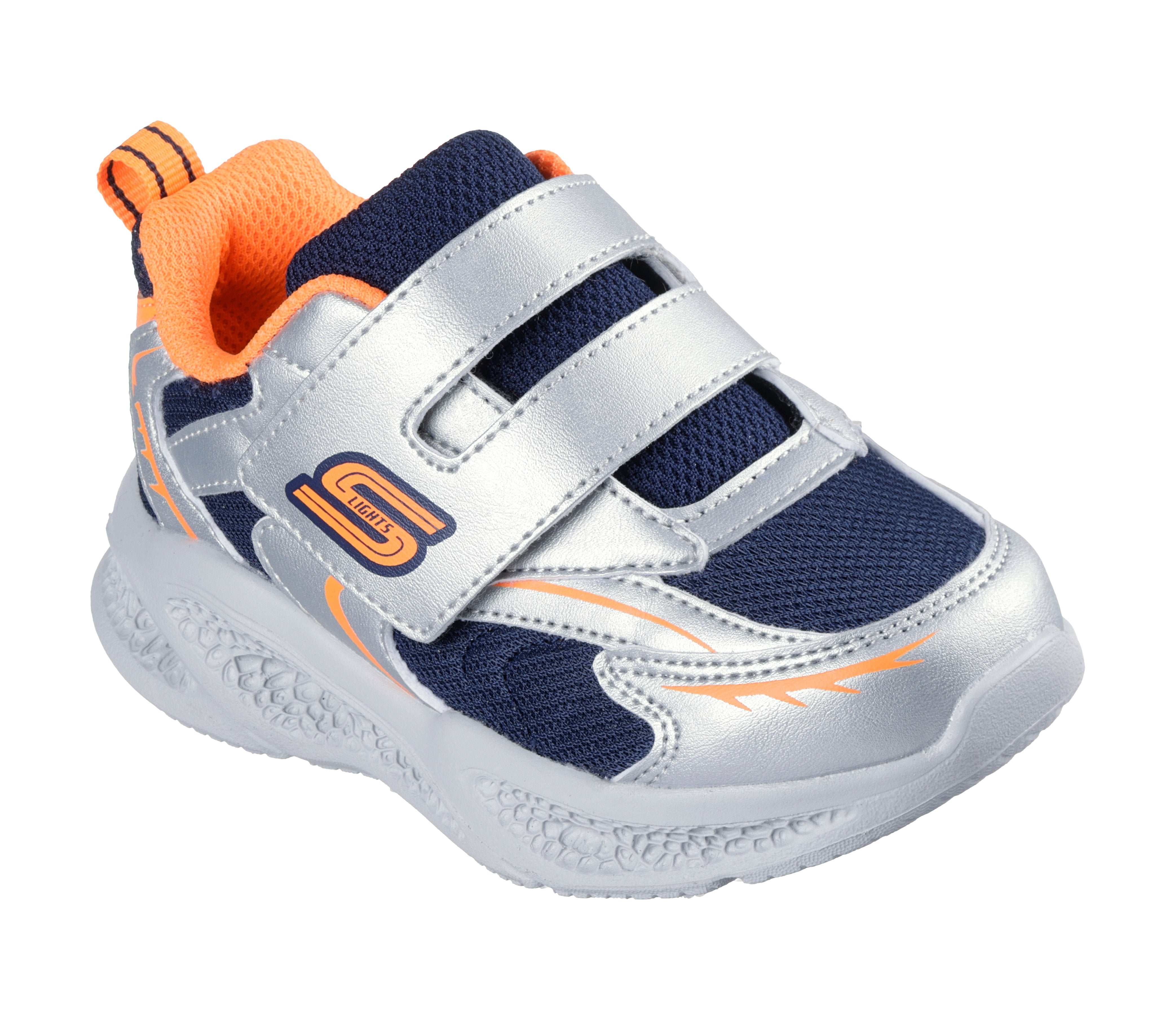Skechers Skechers Meteor Lights 401498N Boys Silver Trainer SLOR Boys