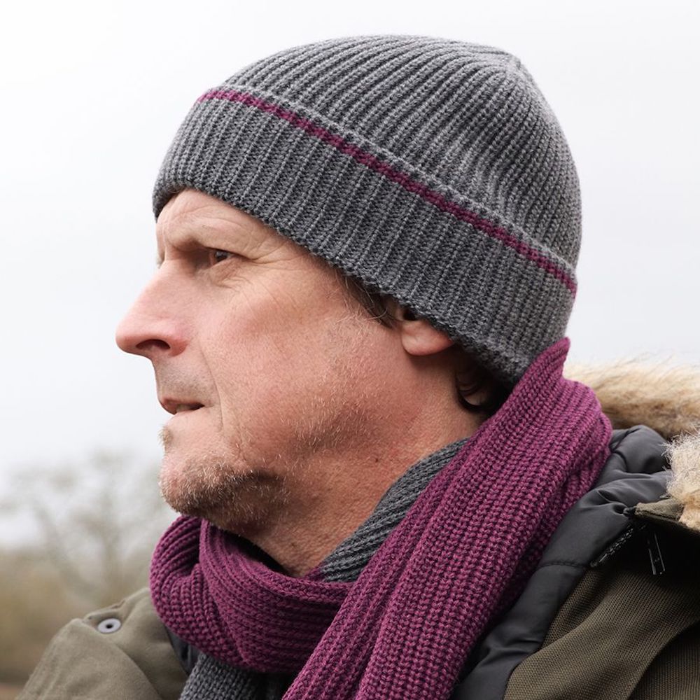 Pom Ribbed Knitted Mens Hat
