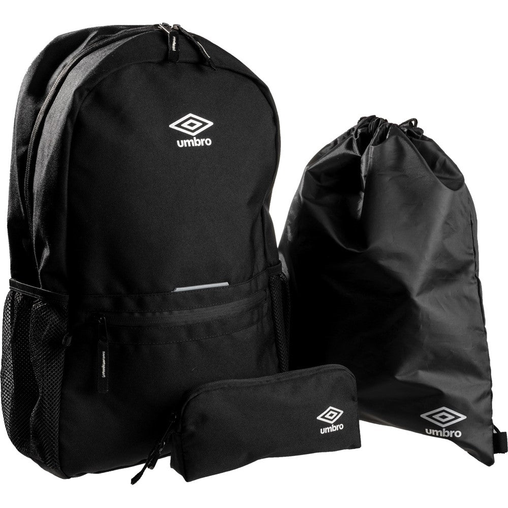 UMBRO Back to School Backpack, Drawstring Bag & Pencil Case Set