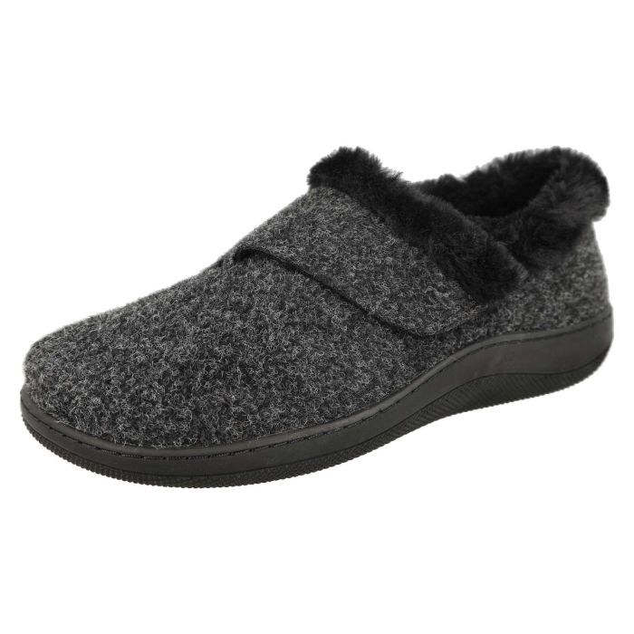 Db Shoes DB Shoes Talala 72986A Black Felt Slippers Black 2V Ladies