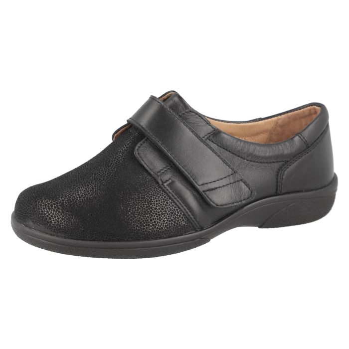 DB Shoes DB Shoes Petula 75264A 2V Black Leather & Stretch Ladies Shoe Black Ladies