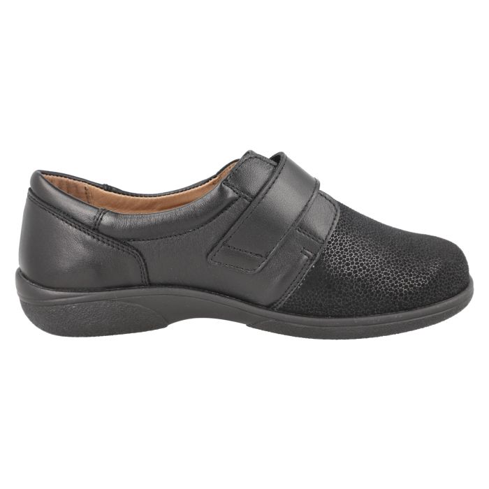DB Shoes DB Shoes Petula 75264A 2V Black Leather & Stretch Ladies Shoe Black Ladies