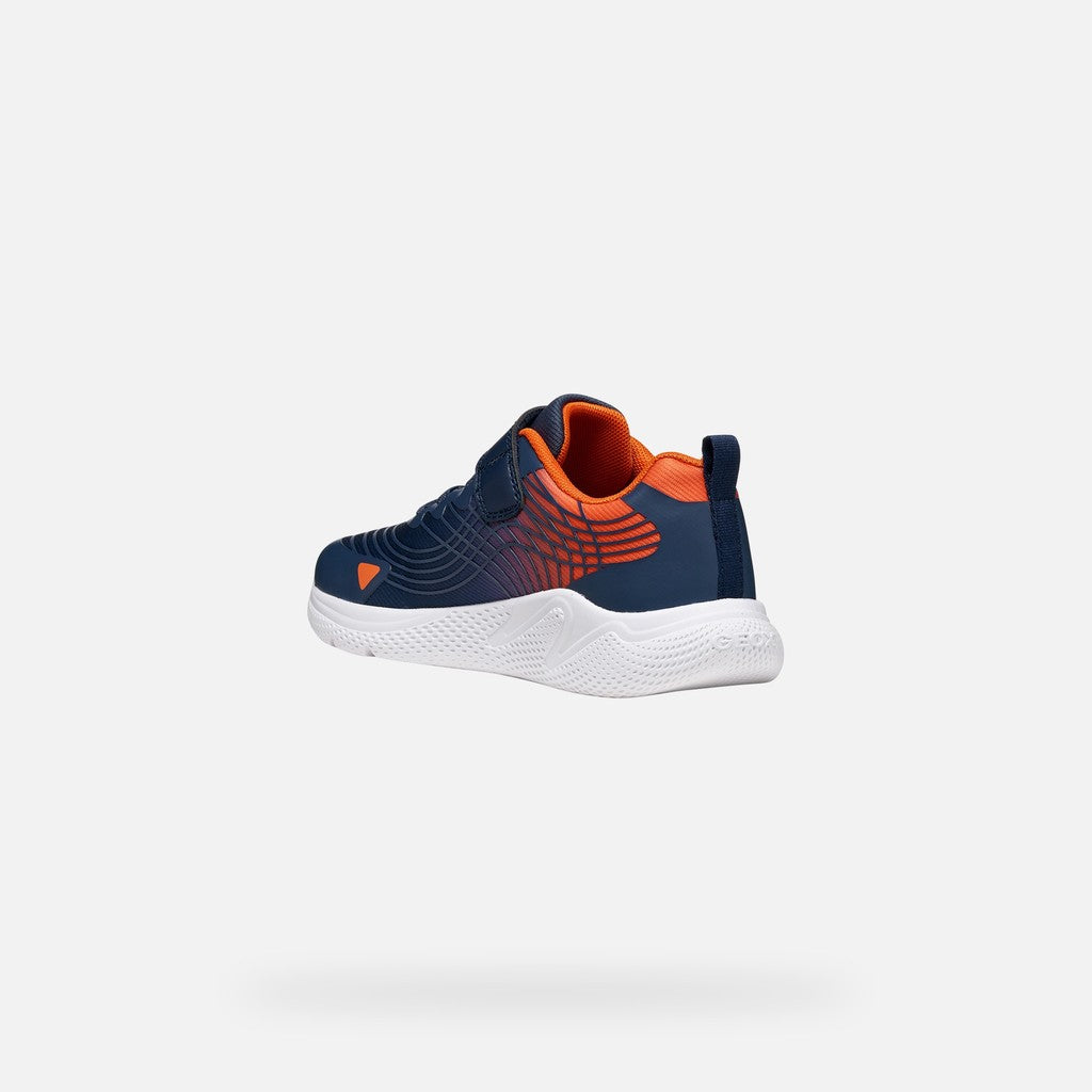 Geox J SPRINTYE B. A J66GBB 0119J C0659 Boys Navy/Orange Trainer