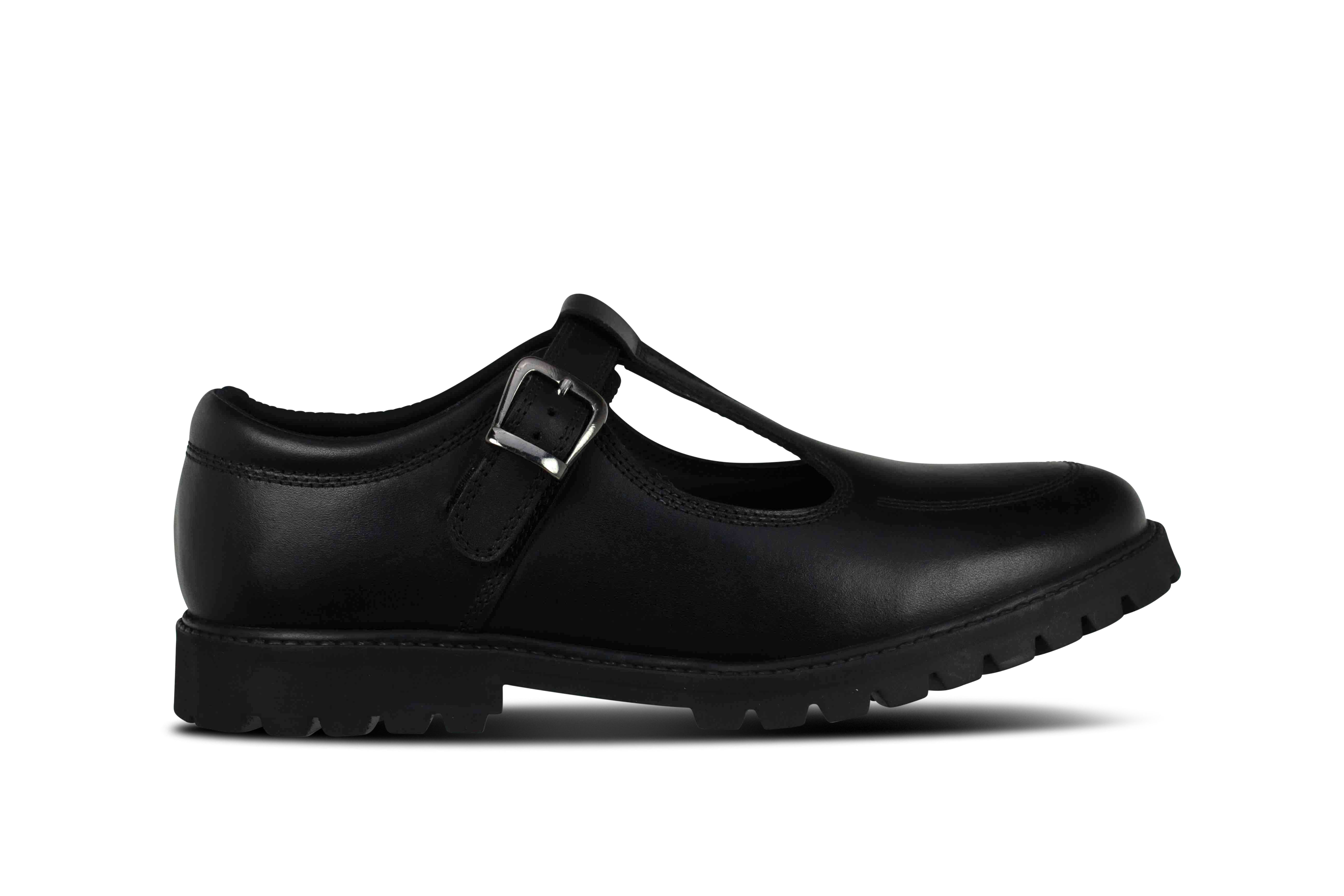 Term Term Emily Black Buckle School Shoe Black Girls