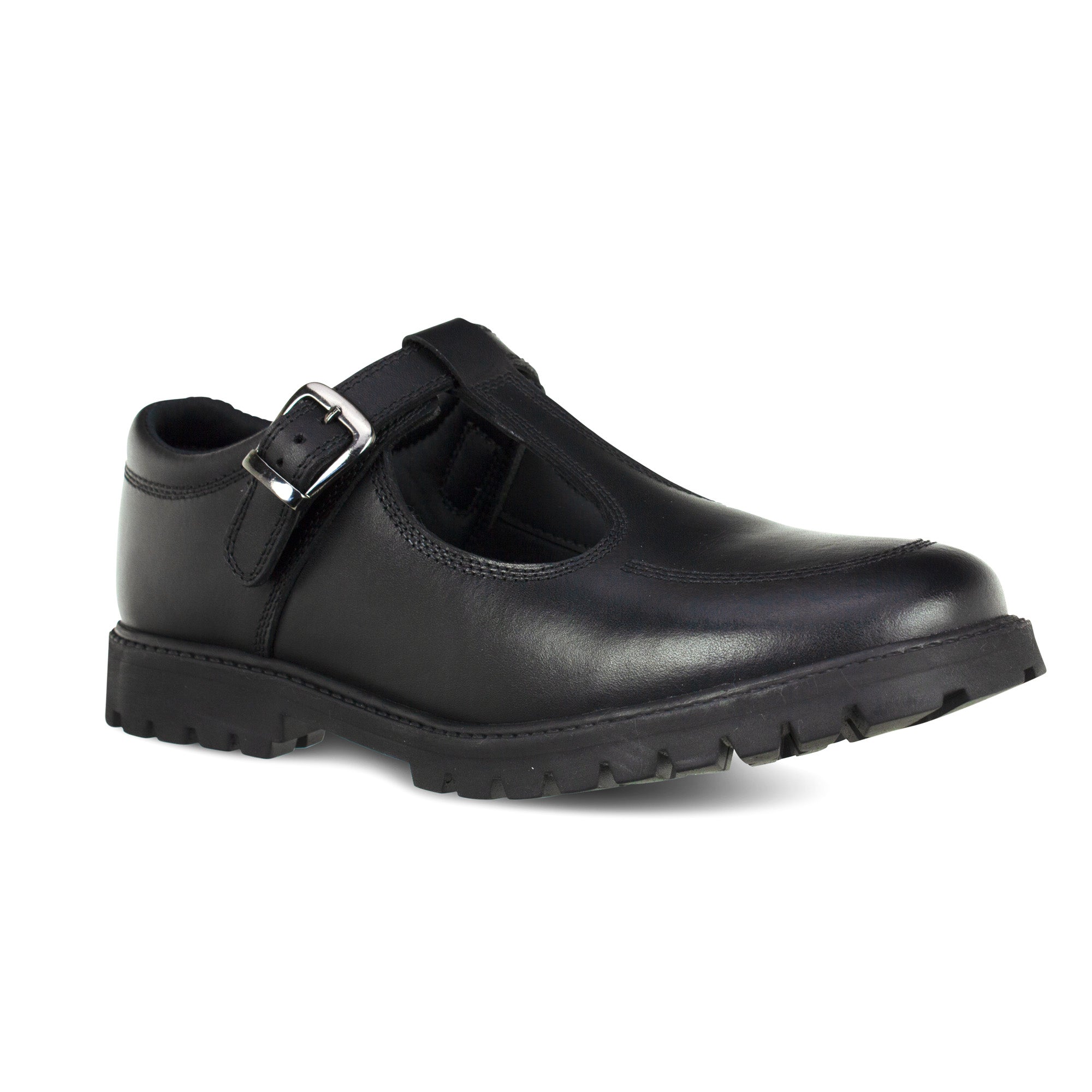 Term Term Emily Black Buckle School Shoe Black Girls