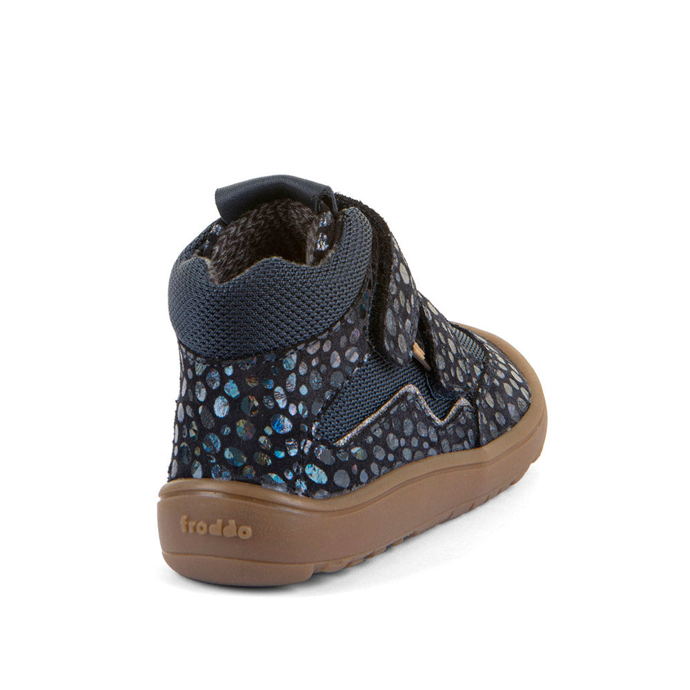 Froddo G3110266-29 Barefoot Waterproof Girls Blue Shimmer Boot