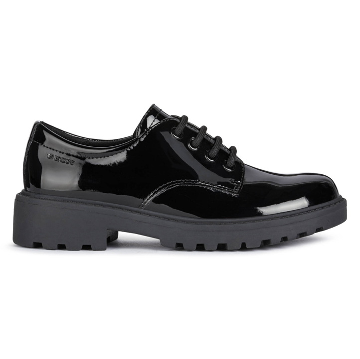 Geox J Casey G.C J0420C 000HH Girls Patent School Shoes