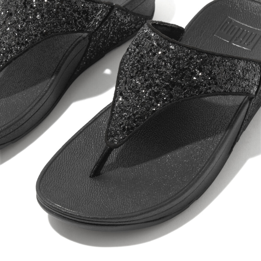 Fitflop Fitflop Lulu Black Glitter Toe Thong X03-339 Black Glitter Ladies