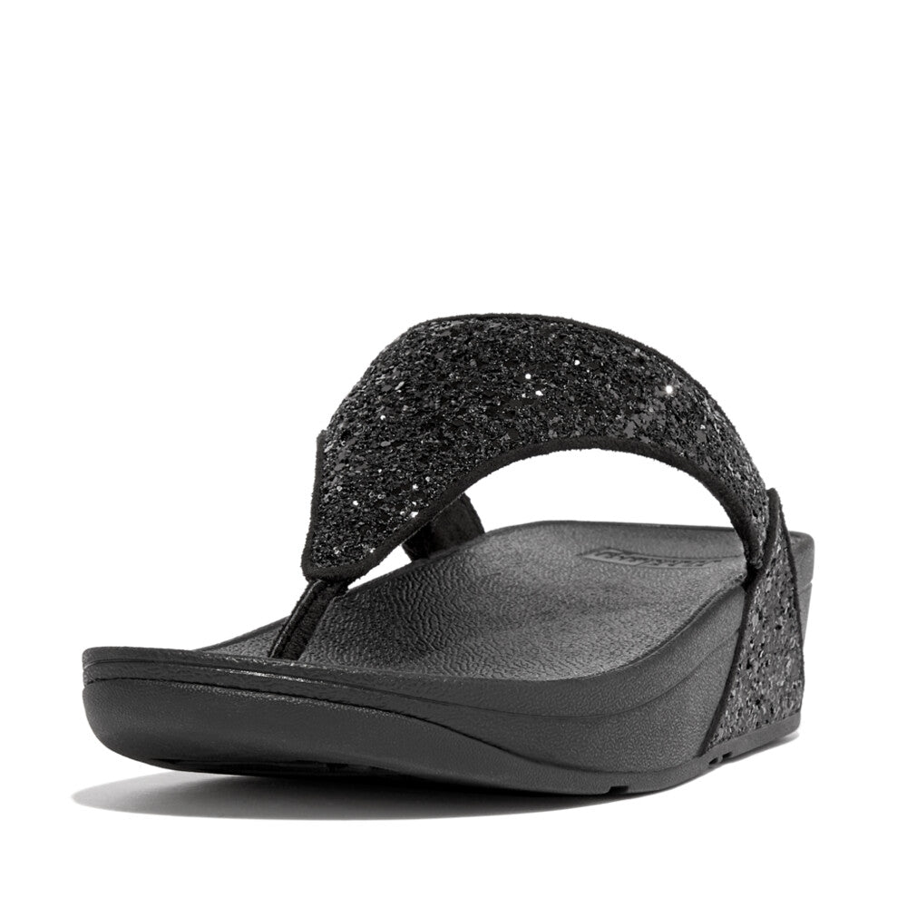 Fitflop Fitflop Lulu Black Glitter Toe Thong X03-339 Black Glitter Ladies