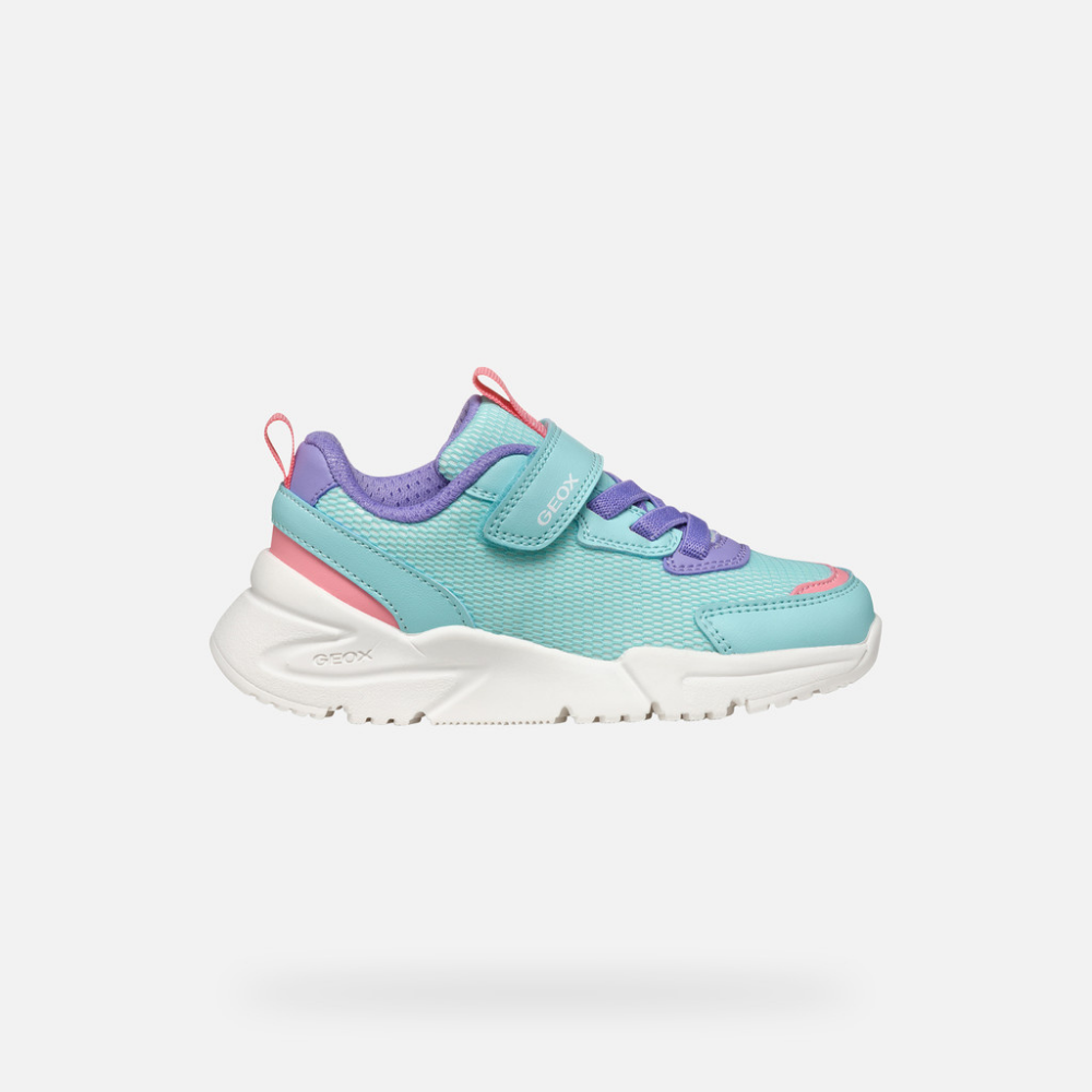 Geox Geox J Loftus A J55M2A 011BC C4A8R Aqua / Lilac Trainers Aqua / Lilac Girls