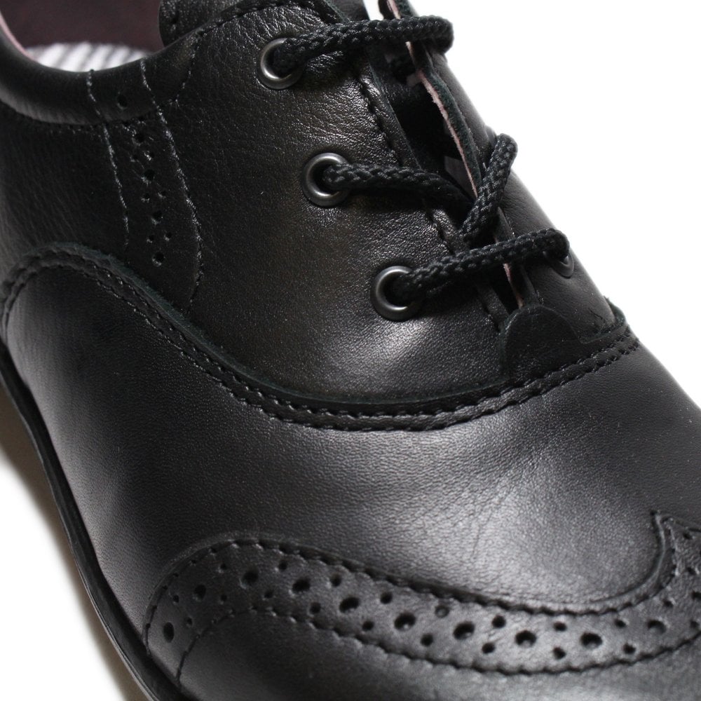 Ricosta Ricosta Kate 50 8500203/090 Black Leather Wide School Shoes Black Girls