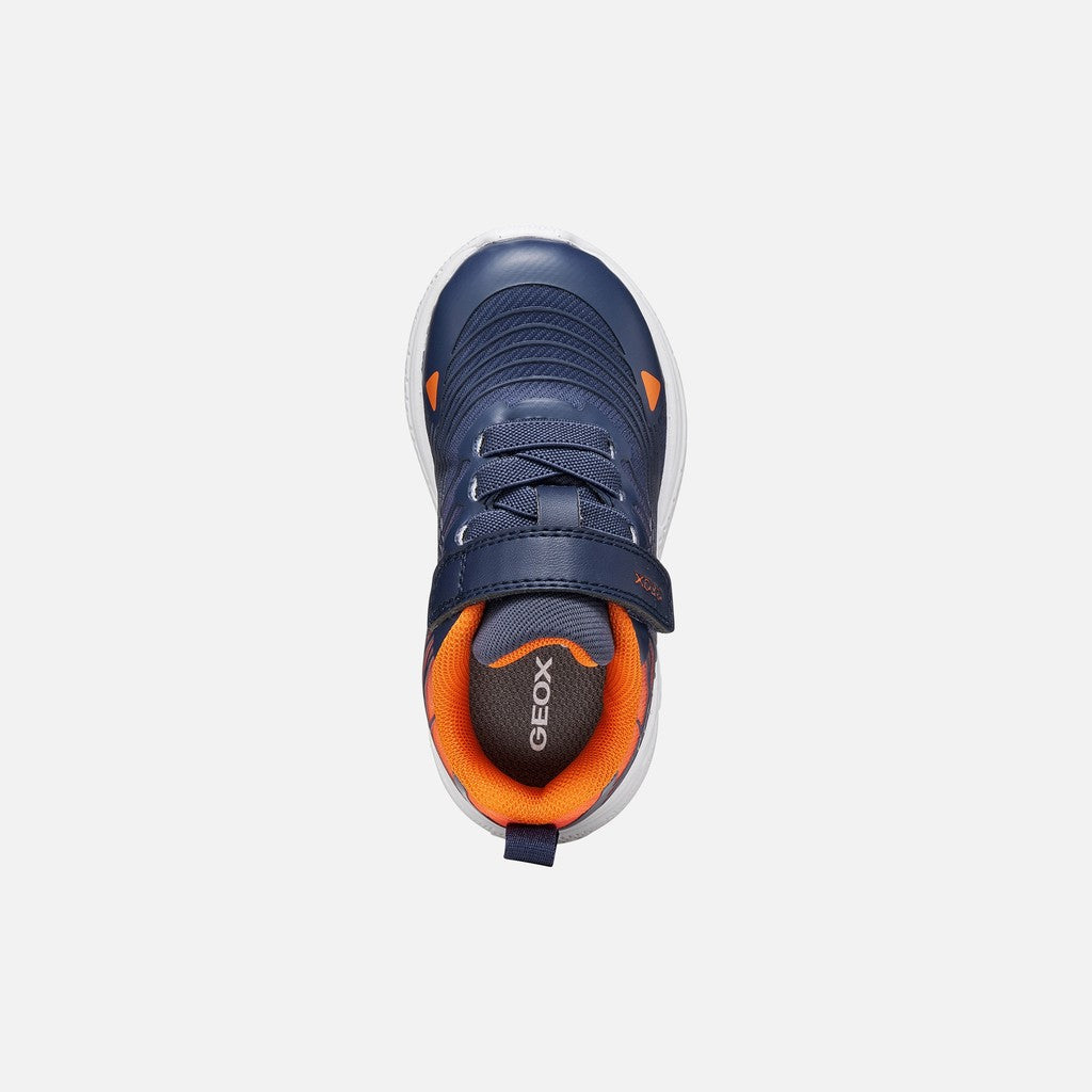 Geox J SPRINTYE BABY BOY B664UA 0119J C4002 Boys Navy/Orange Trainer