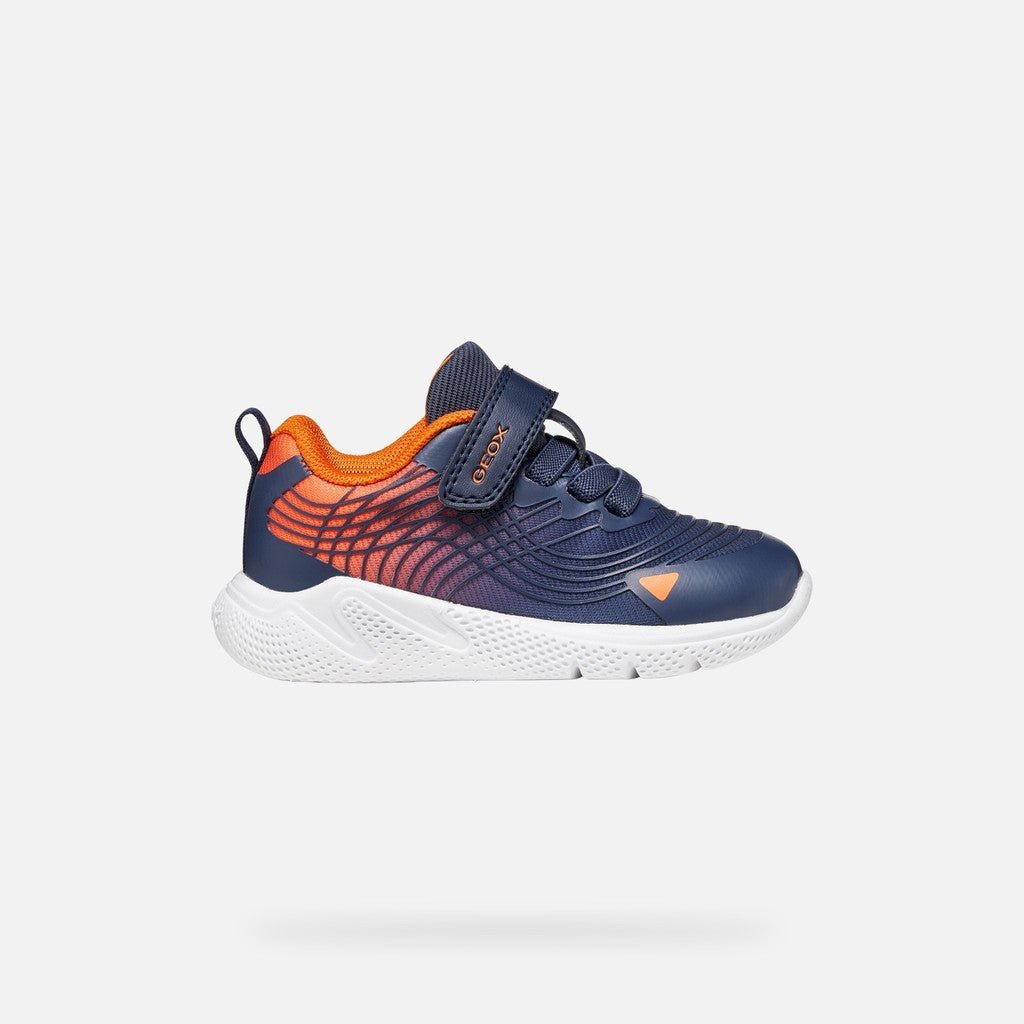 Geox J SPRINTYE BABY BOY B664UA 0119J C4002 Boys Navy/Orange Trainer