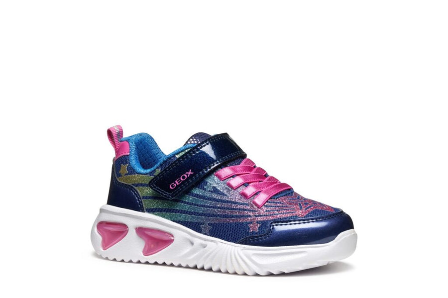 Geox J Assister Girl J56E9B Blue / Multicolour Girls Trainer