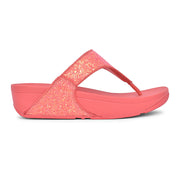 Fitflop Lulu Rosy Coral Glitter Toe Thong X03-B09