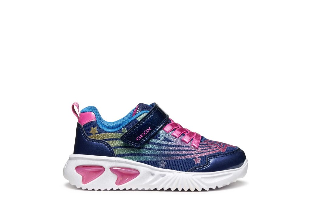 Geox Geox J Assister Girl J56E9B Blue / Multicolour Girls Trainer BLUE/MULTICOLOR Girls