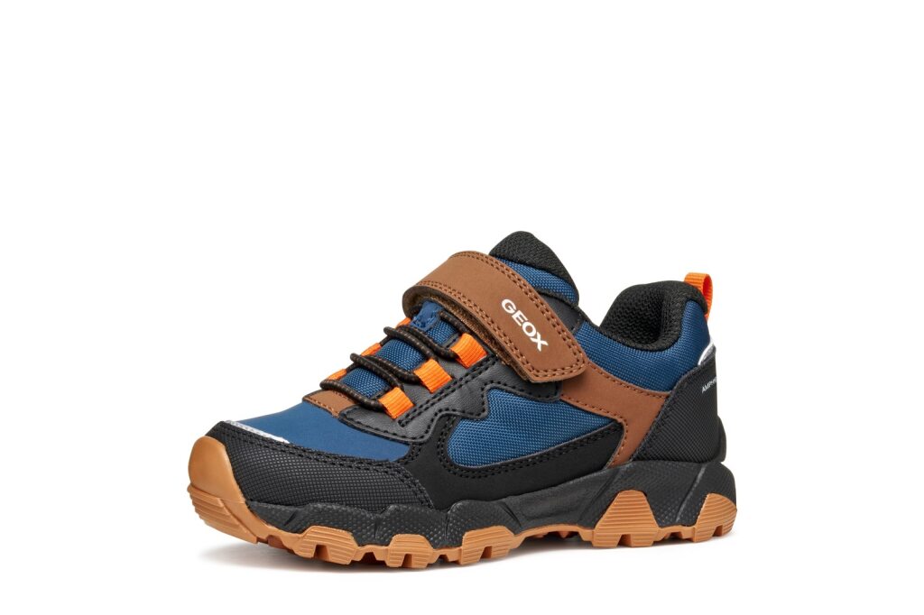 Geox J MAGNETAR B.B J463ZB 050FU C0948 Boys Navy / Brown Trainer