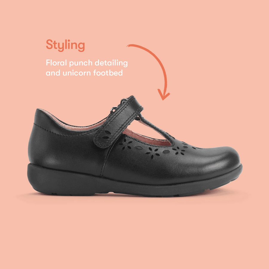 Start-Rite Charlotte 1791_7 Black Leather  School Shoes