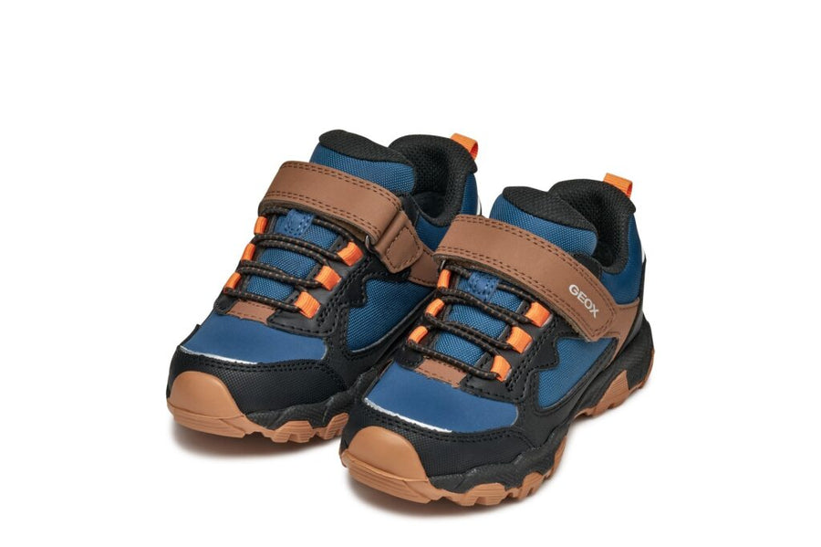 Geox J MAGNETAR B.B J463ZB 050FU C0948 Boys Navy / Brown Trainer