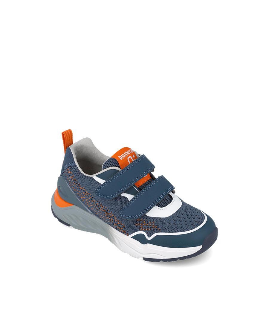Biomecanics Double Velcro Navy & Orange Trainer