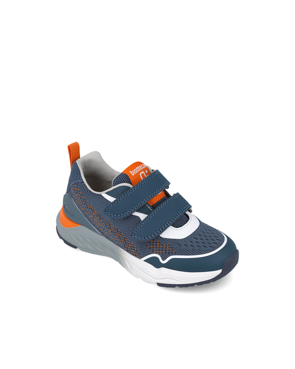 Biomechanics Biomecanics Double Velcro Navy & Orange Trainer Boys
