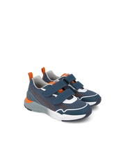 Biomecanics Double Velcro Navy & Orange Trainer