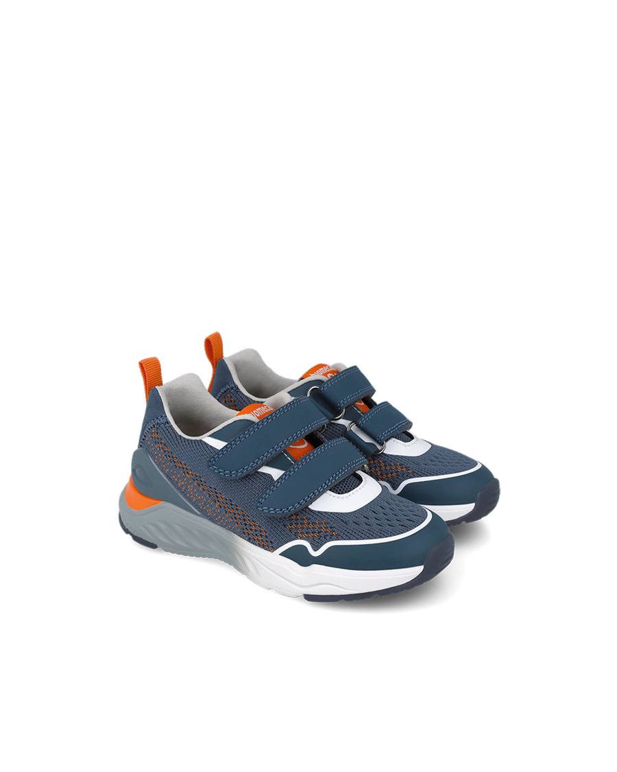 Biomecanics Double Velcro Navy & Orange Trainer