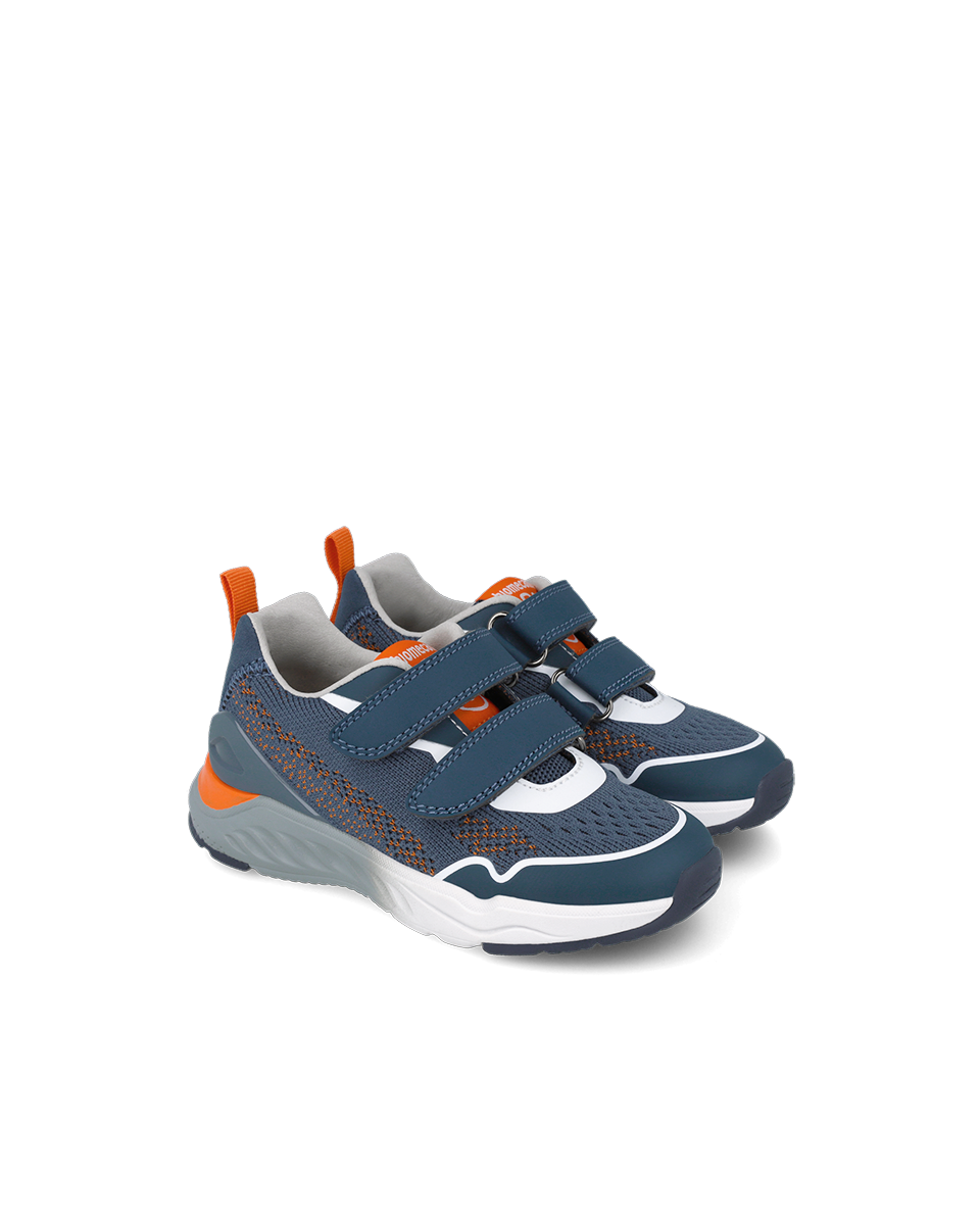 Biomechanics Biomecanics Double Velcro Navy & Orange Trainer Boys
