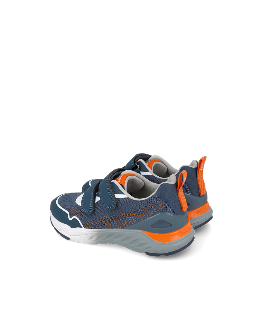 Biomecanics Double Velcro Navy & Orange Trainer