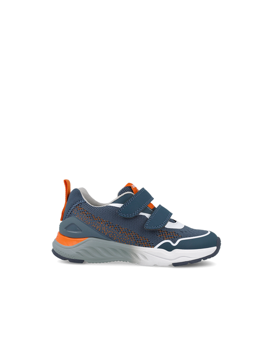 Biomecanics Double Velcro Navy & Orange Trainer