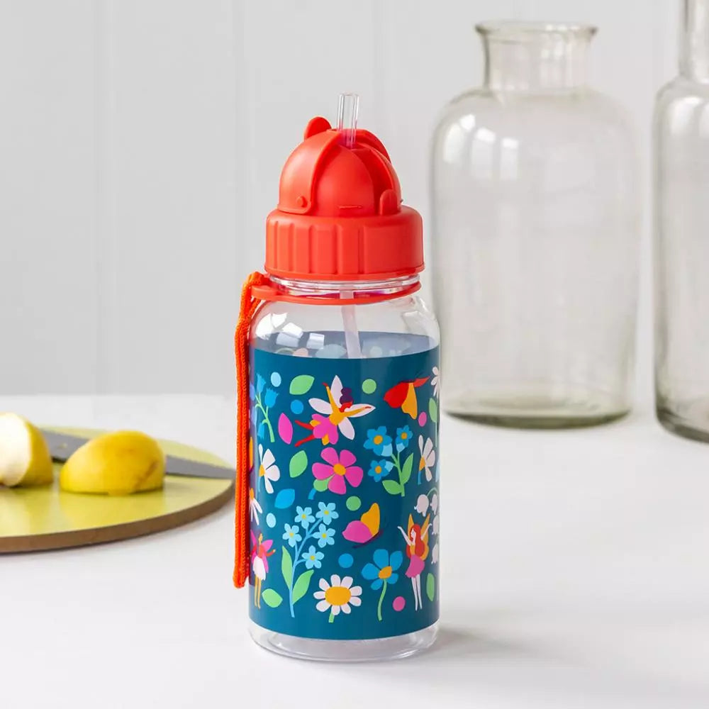 Rex Children's Water Bottle with Straw 500ml Fairies in the Garden