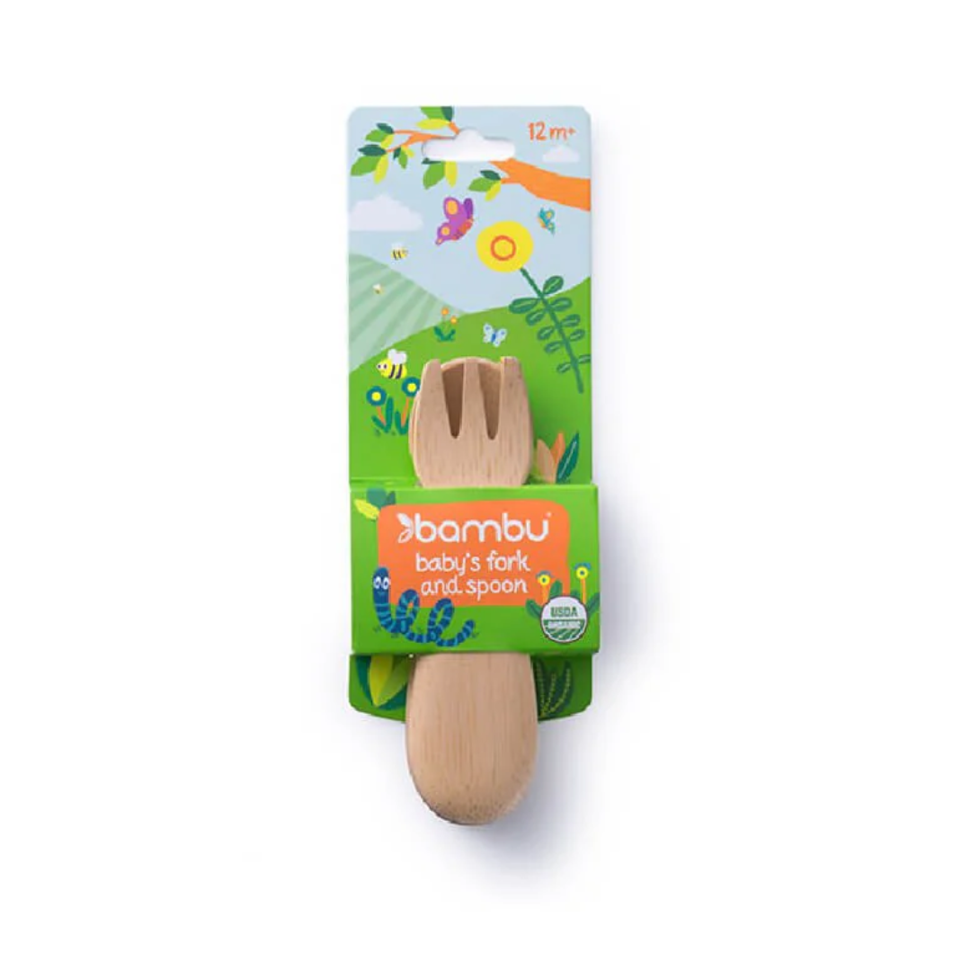 SHUSCAPE Bambu Baby Fork & Spoon Set 12m+