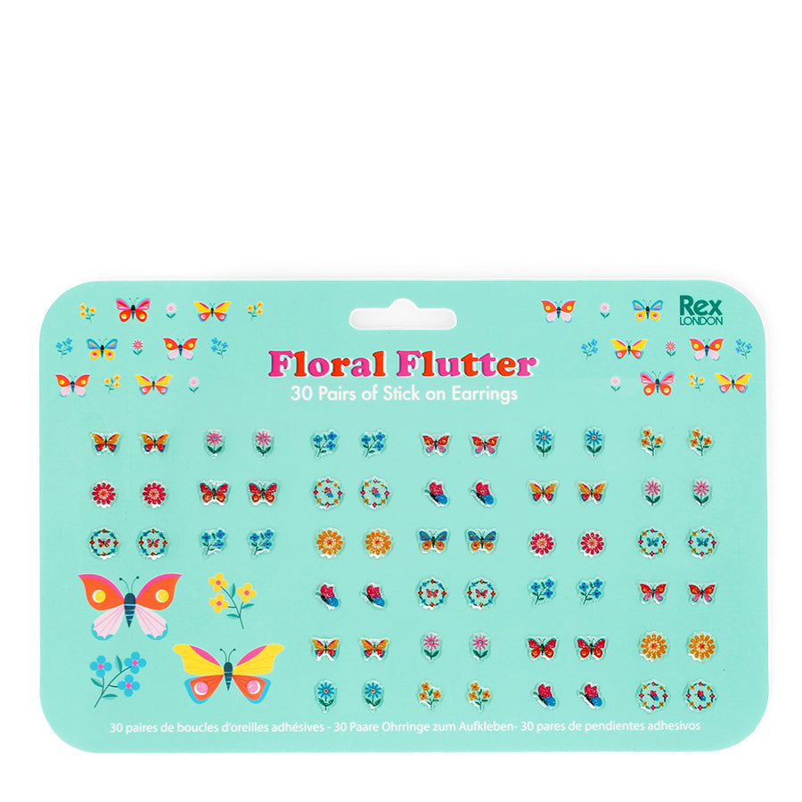 Rex Children's Stick On Earrings Floral Flutter 30519