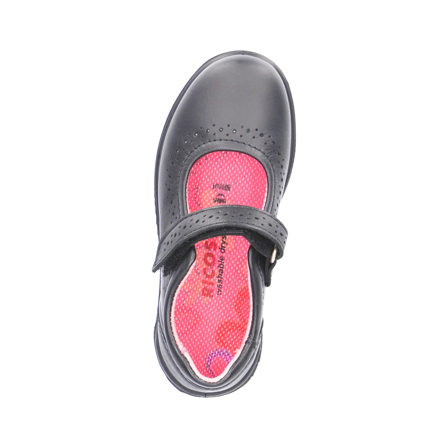 Ricosta Lillia 50 8600102/090 Black Leather School Shoes