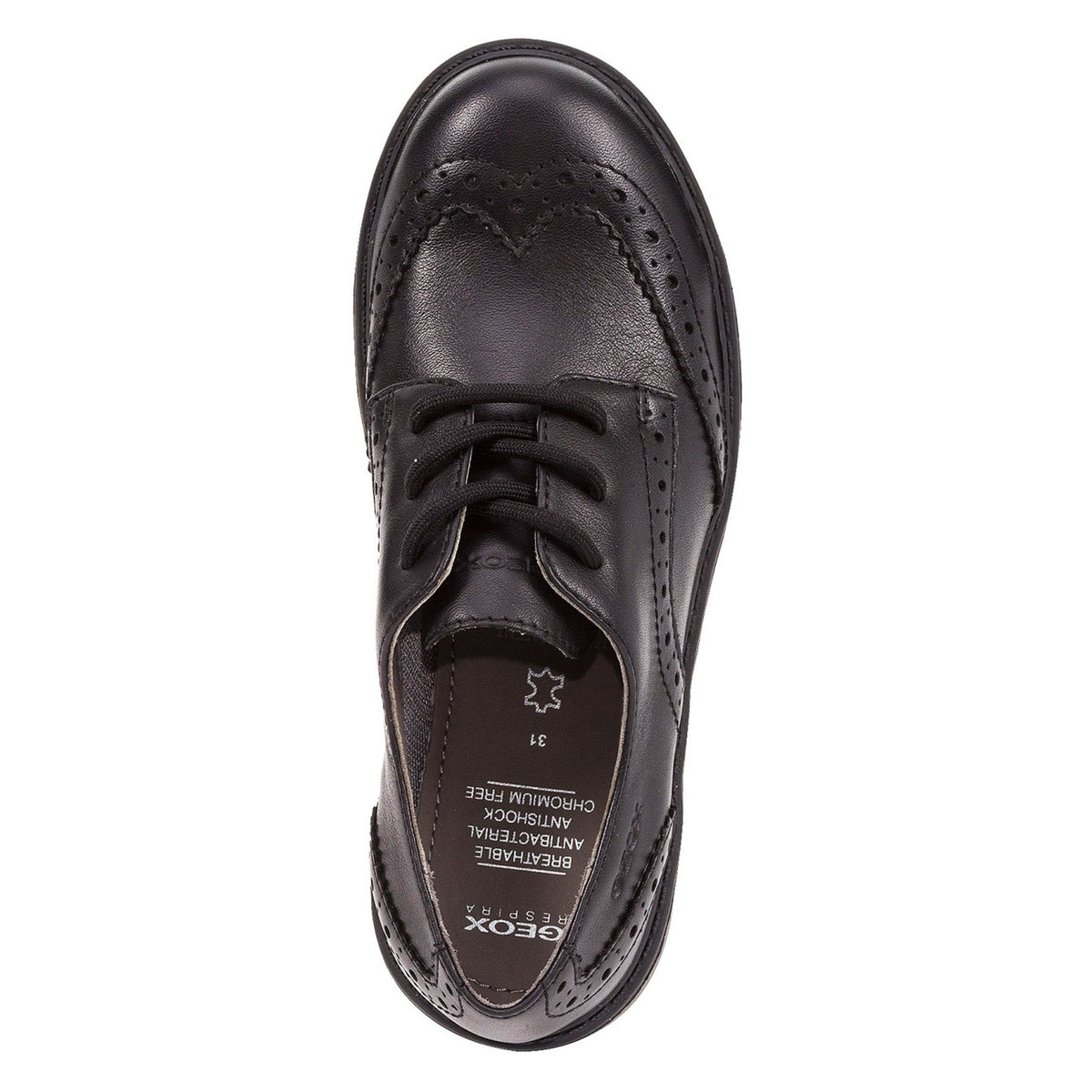 Geox J Casey G.N J6420N 00085 Black School Shoes