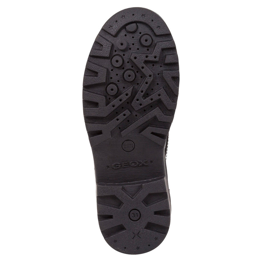 Geox J Casey Lace J6420N 000HH Black Patent School Shoes