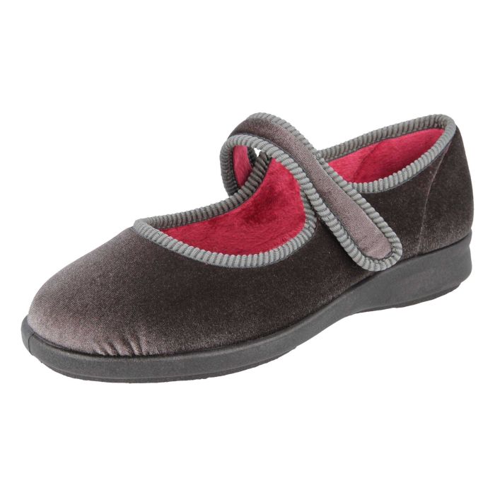 DB Shoes Whitby 71831G Grey Ladies 2V Slipper