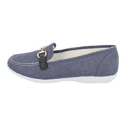 DB Shoes Alpha 74243X 2V or 6V Ladies Denim Blue Loafer Shoe