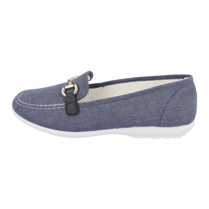 DB Shoes Alpha 74243X 2V or 6V Ladies Denim Blue Loafer Shoe