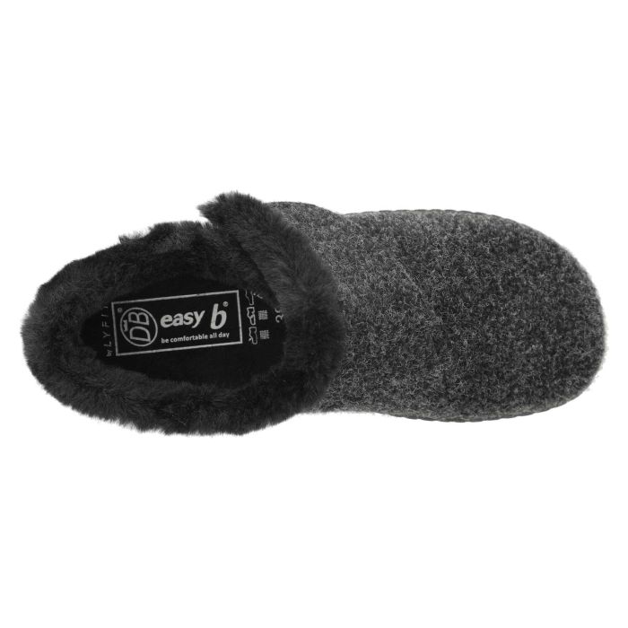 Db Shoes DB Shoes Talala 72986A Black Felt Slippers Black 2V Ladies