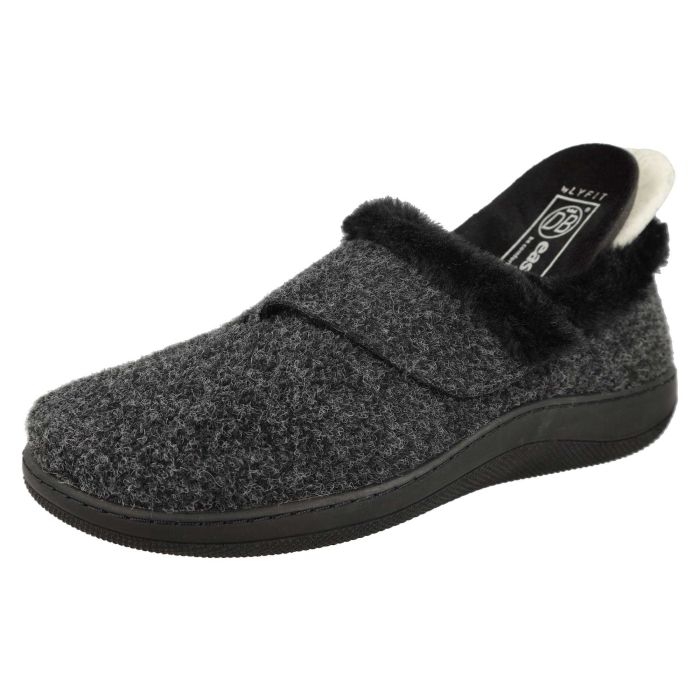 DB Shoes Talala 72986A Black Felt Slippers