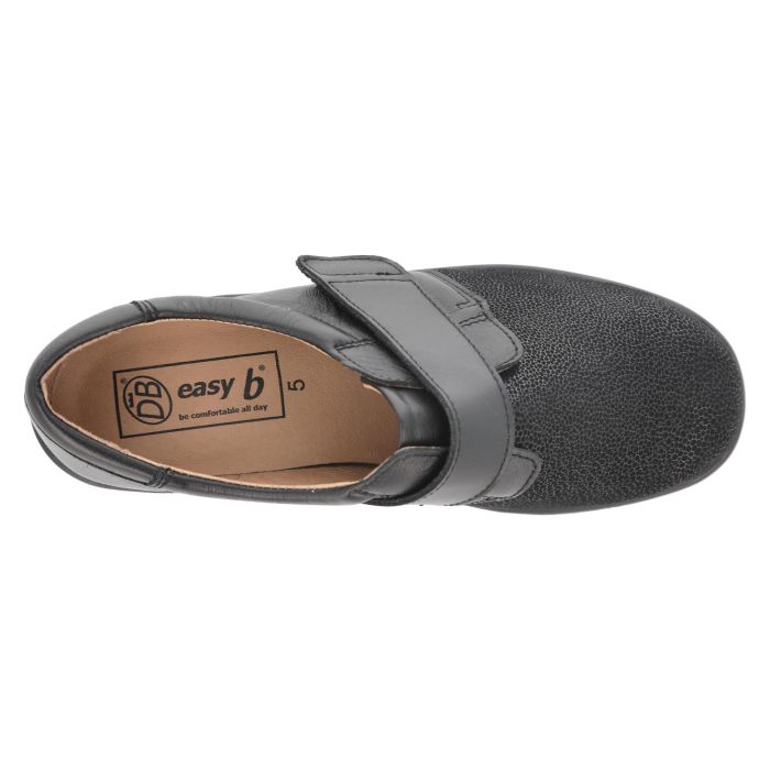 DB Shoes Petula 75264A 2V Black Leather & Stretch Ladies Shoe