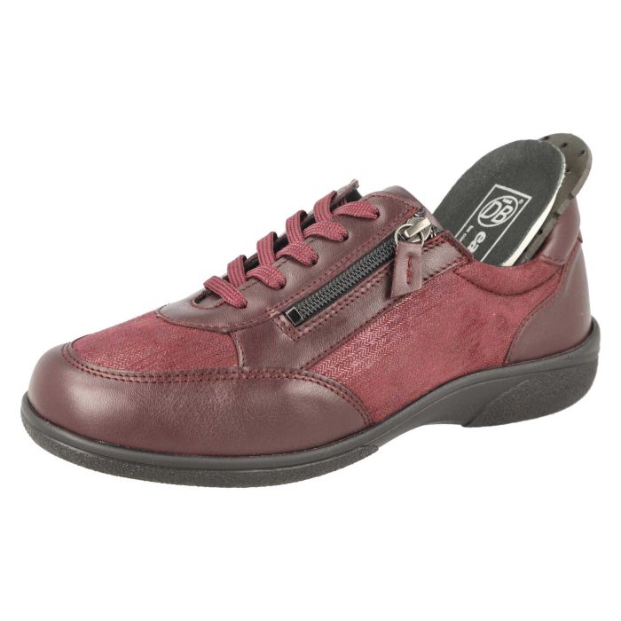 DB Shoes DB Shoes Wayfaring 75374R 6V Burgundy Leather & Stretch Ladies Shoe Burgundy Ladies