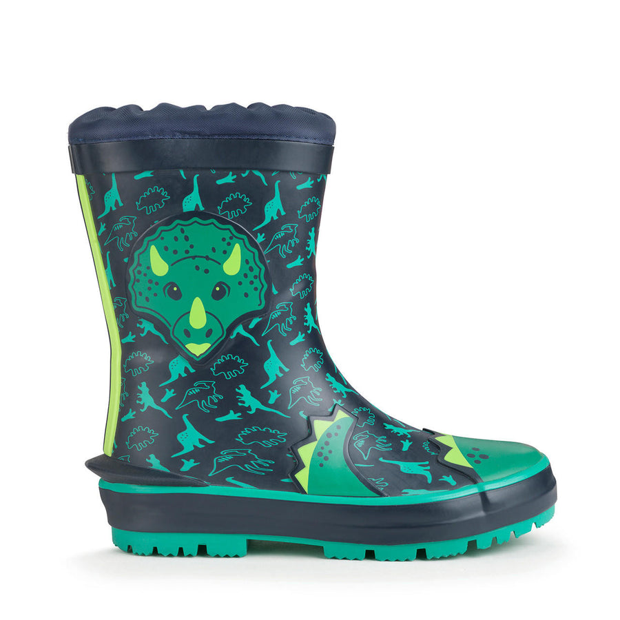 Start-Rite Little Puddle 9931_9 Navy Dinosaur Wellingtons