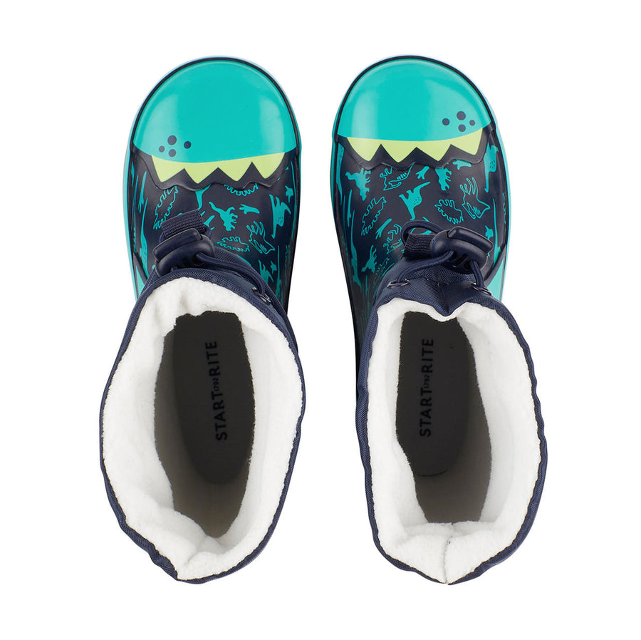 Start-Rite Little Puddle 9931_9 Navy Dinosaur Wellingtons